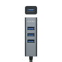 Aisens Hub USB 3.0 Aluminio 4 Puertos Gris 10cm